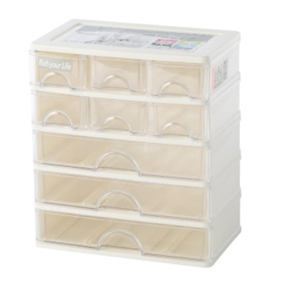 SMALL DRAWER BOX KEYWAY 9 COMPARTMENT 22.5x14.1x26CM AR536 WHITE