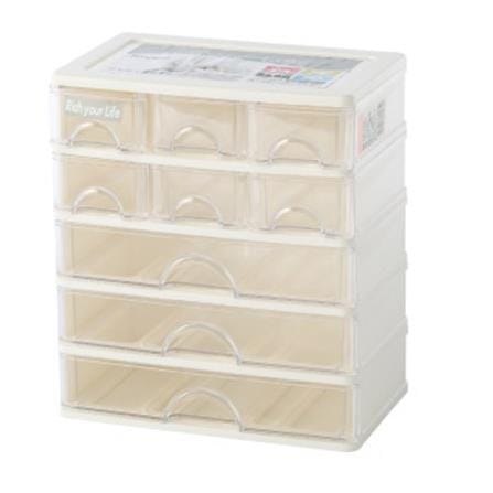 SMALL DRAWER BOX KEYWAY 9 COMPARTMENT 22.5x14.1x26CM AR536 WHITE