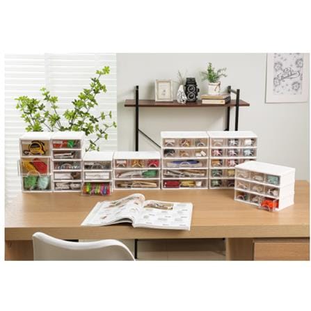 SMALL DRAWER BOX KEYWAY 9 COMPARTMENT 22.5x14.1x26CM AR536 WHITE