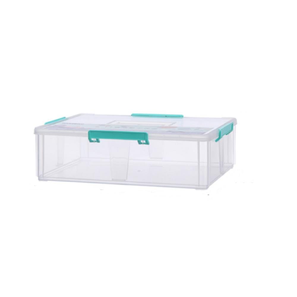 STORAGE BOX WITH HANDLES&nbsp;KEYWAY 8L CC111 CLEAR 36.6x29x10.7CM