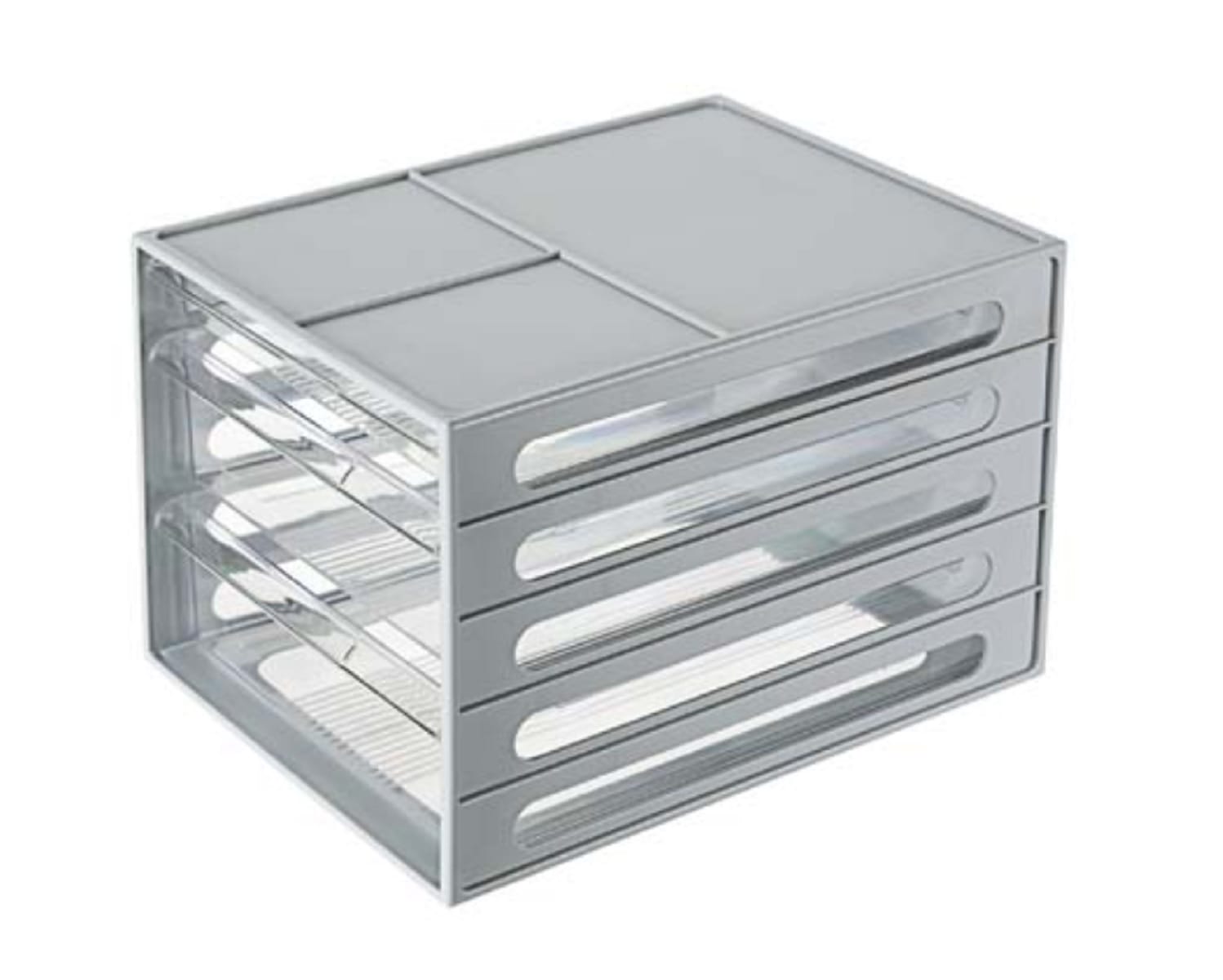 A4 PAPER DRAWER 4TIER KEYWAY 2L+1S DV201 GREY 25.3X34X22.8CM