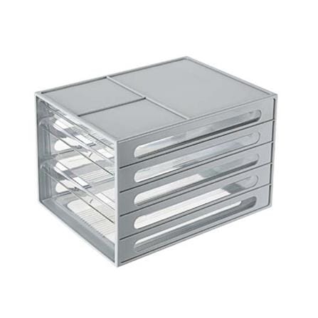 A4 PAPER DRAWER 4TIER KEYWAY 2L+1S DV201 GREY 25.3X34X22.8CM