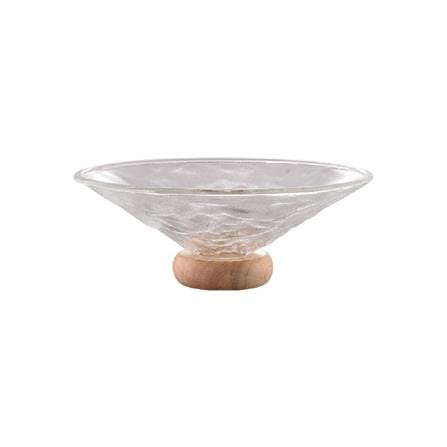 COSSY PLUS GLASS SERVING BOWL 25CM WITH WOOD STAND