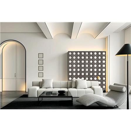 TARA PU STONE PANEL 120X60 CIRCULAR D007-4 VOLCANIC GREY