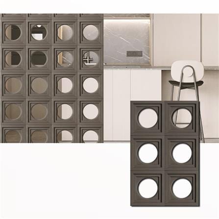TARA PU STONE PANEL 120X60 CIRCULAR D007-4 VOLCANIC GREY