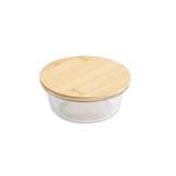 COSSY PLUS BOROSILICATE GLASS STORAGE CONTAINER 950ML WITH BAMBOO LID - ROUND