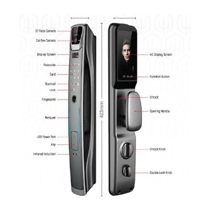 TRIDENT SMART DIGITAL PUSH & PULL LOCK SERIES Q BLACK