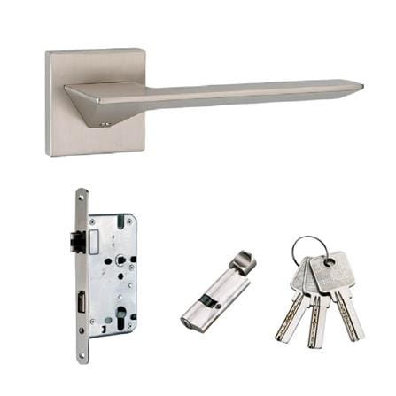 ARTSAFE DESIGN LEVER HANDLE MORTISE SET MLCSAS9009 SATIN NICKEL