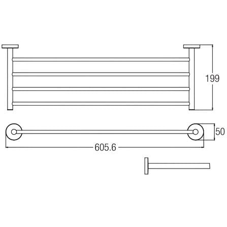 JOHNSON SUISSE TOWEL SHELF WBBA100267CP POLISHED