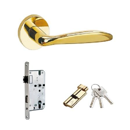 ARTSAFE DESIGN LEVER HANDLE MORTISE SET MLCSAS9034 PVD GOLD