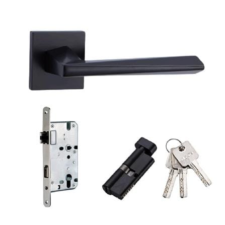 ARTSAFE DESIGN LEVER HANDLE MORTISE SET MLCSAS9036 MATT BLACK