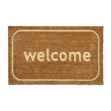 HLS DUST MAT COIR WELCOME 45X75CM BROWN