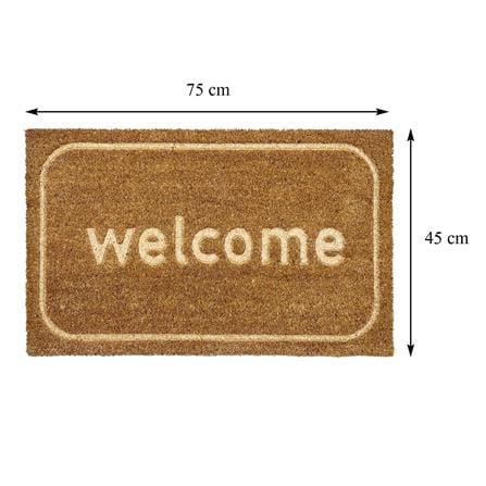 HLS DUST MAT COIR WELCOME 45X75CM BROWN