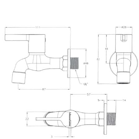 JOHNSON SUISSE LIRA 1/2" BIB TAP WBFA301667CP