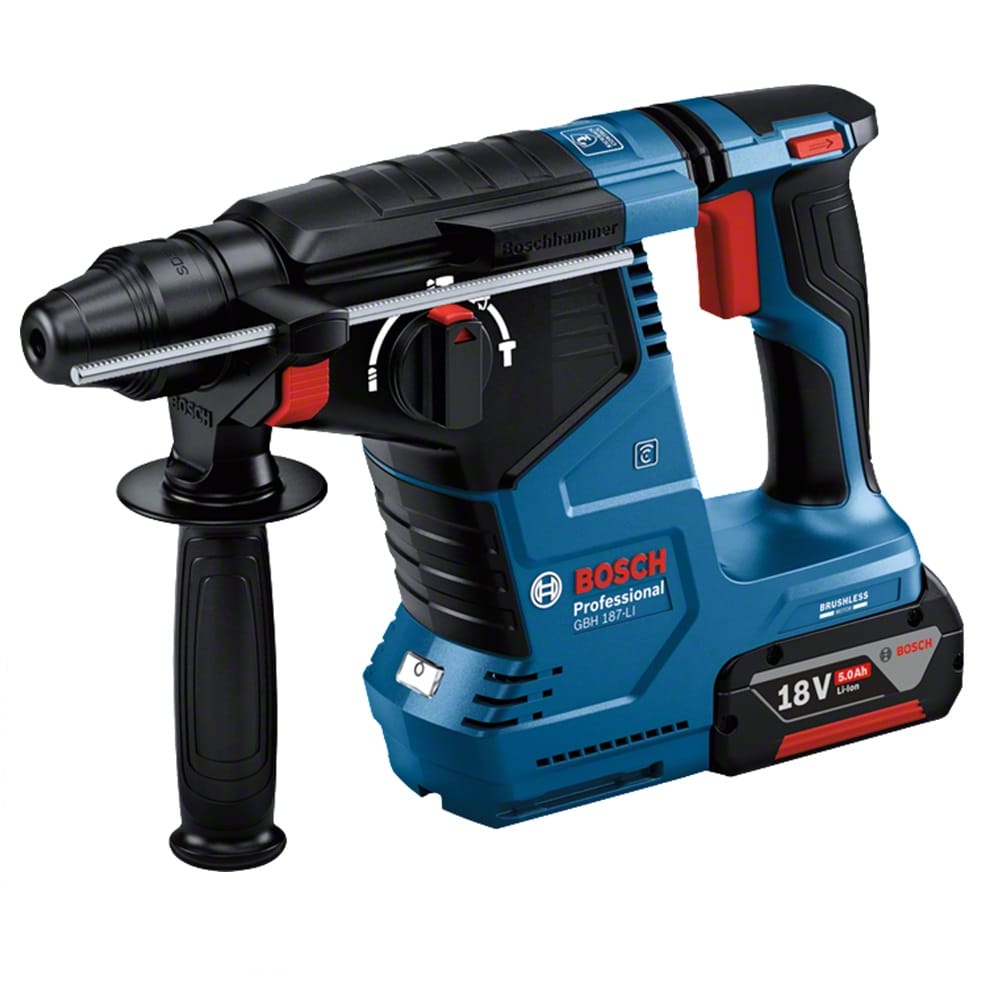 BOSCH 18V CORDLESS ROTARY HAMMER GBH187-LI ONE CHUCK KIT (X2 4.0Ah BATTERIES)