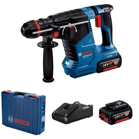 BOSCH 18V CORDLESS ROTARY HAMMER GBH187-LI ONE CHUCK KIT (X2 4.0Ah BATTERIES)