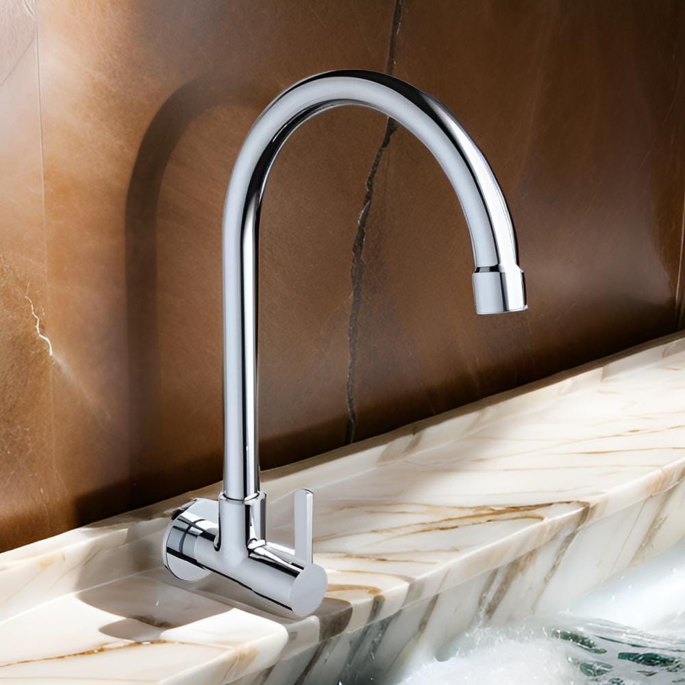 JOHNSON SUISSE LIRA 1/2" WALL SINK TAP WITH SWIVEL (ROUND) WBFA301673CP