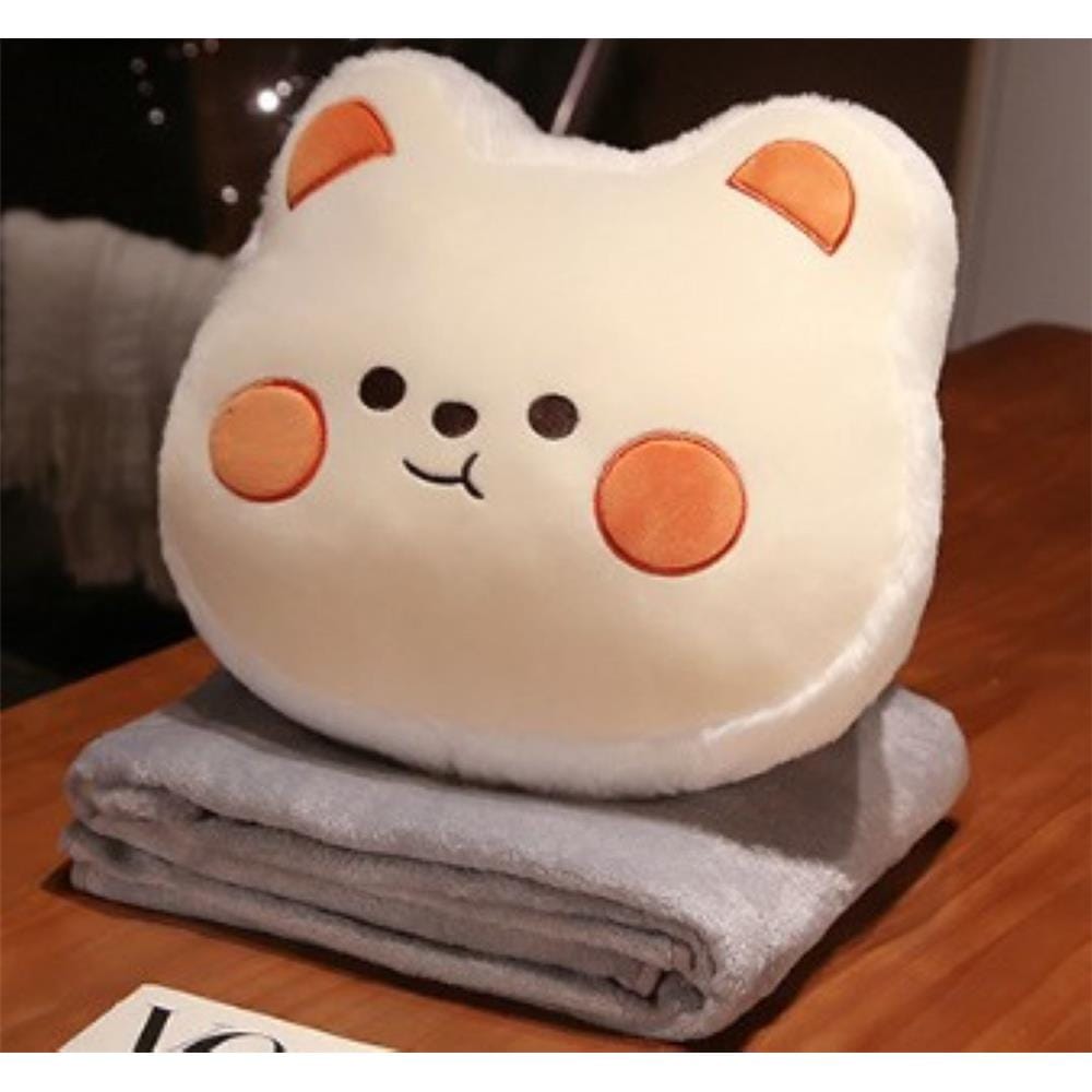 HLS PLUSH CUSHION BLANKET BUNNY PINK