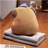 HLS PLUSH CUSHION BLANKET CAPYBARA BROWN