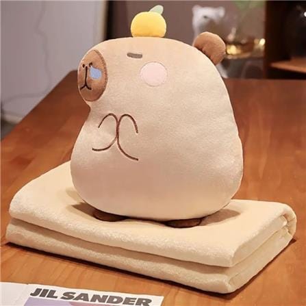 HLS PLUSH CUSHION BLANKET CAPYBARA BEIGE