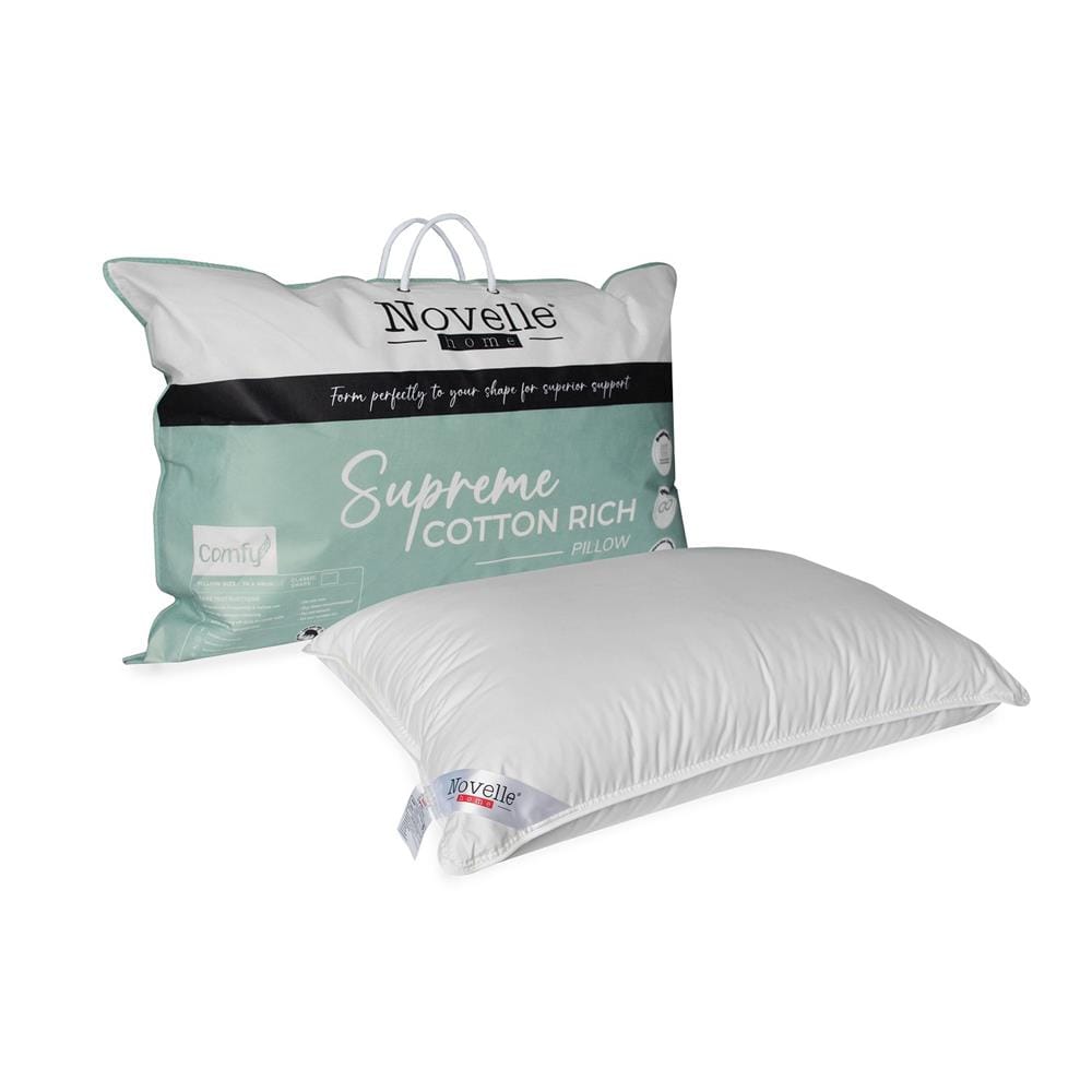 NOVELLE SUPREME COTTON RICH PILLOW 48X74CM WHITE
