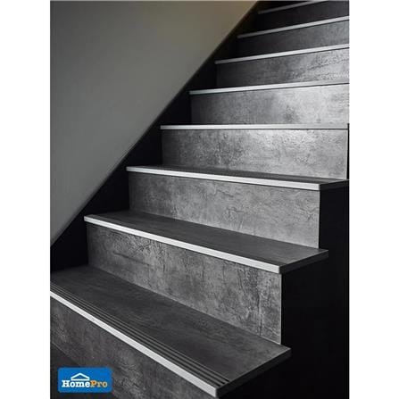 TARA STEP NOSING 40MM POLISHED BLACK 2M ALUMINUM