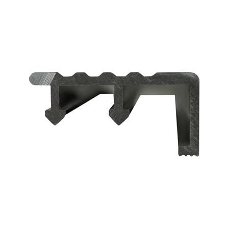 TARA STEP NOSING 40MM POLISHED BLACK 2M ALUMINUM