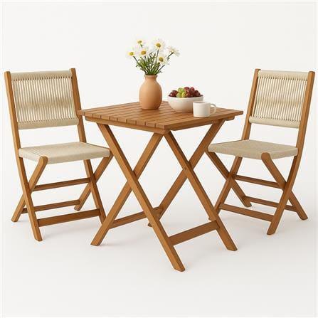 CORDELL 2-SEAT OUTDOOR FURNITURE (T60CM SQUARE TABLE)