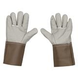 PROSIRY SAFE GLOVES LEATHER HEAT RESISTANCE 12" GREY/BROWN