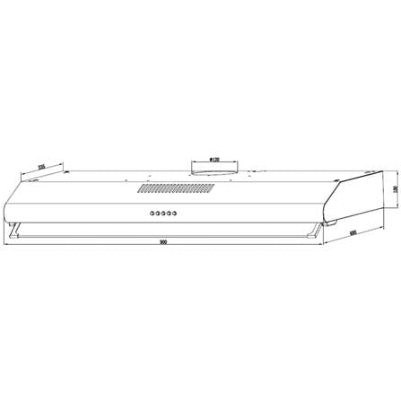 ELBA SLIM HOOD ESH-M9098(BK) BLACK 90CM 900M3/H