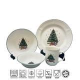 CLAYTAN 4 PCS SINGLE SET (1PAX) LEAD SAFE CERAMIC TABLEWARE MICROWAVE SAFE - TIS THE SEASON