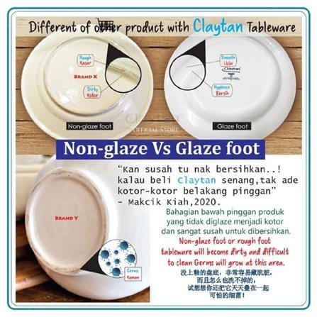 CLAYTAN 4 PCS SINGLE SET (1PAX) LEAD SAFE CERAMIC TABLEWARE MICROWAVE SAFE - TIS THE SEASON