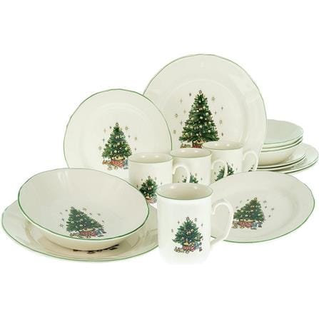 CLAYTAN 4 PCS SINGLE SET (1PAX) LEAD SAFE CERAMIC TABLEWARE MICROWAVE SAFE - TIS THE SEASON