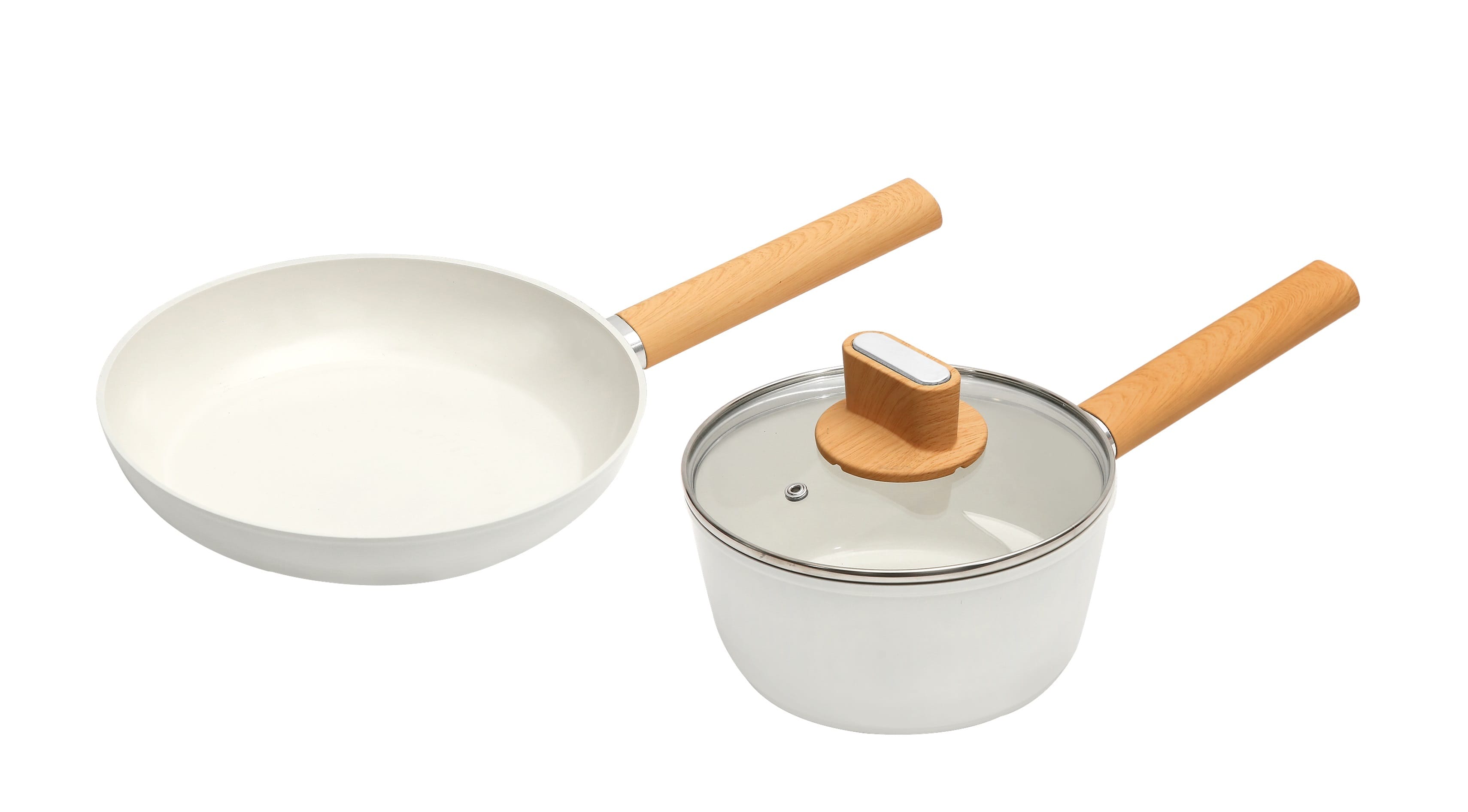 FUKURO SHIRO 3IN1 CERAMIC NON-STICK COOKWARE SET (FP26 + SP18 +Glass Lid)