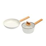 FUKURO SHIRO 3IN1 CERAMIC NON-STICK COOKWARE SET (FP26 + SP18 +Glass Lid)
