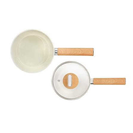 FUKURO SHIRO 3IN1 CERAMIC NON-STICK COOKWARE SET (FP26 + SP18 +Glass Lid)