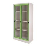 HIGH CABINET WITH SLIDING GLASS DOOR KIOSK SGD-18 GREEN [EXCLUSIVE FROM HOMEPRO THAILAND]