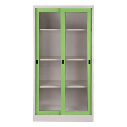 HIGH CABINET WITH SLIDING GLASS DOOR KIOSK SGD-18 GREEN [EXCLUSIVE FROM HOMEPRO THAILAND]