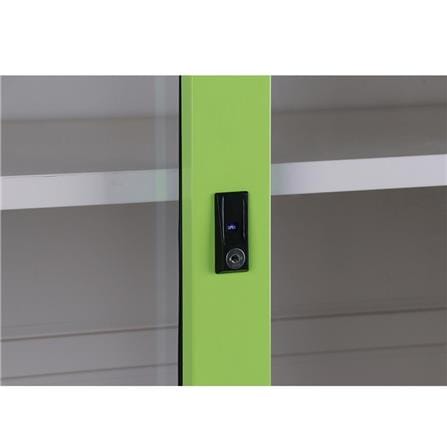 HIGH CABINET WITH SLIDING GLASS DOOR KIOSK SGD-18 GREEN [EXCLUSIVE FROM HOMEPRO THAILAND]
