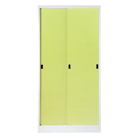 TALL STEEL CABINET WITH SLIDING DOORS KIOSK SOD-18 GREEN [EXCLUSIVE FROM HOMEPRO THAILAND]