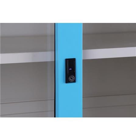 HIGH CABINET WITH SLIDING GLASS DOOR KIOSK SGD-18 BLUE [EXCLUSIVE FROM HOMEPRO THAILAND]