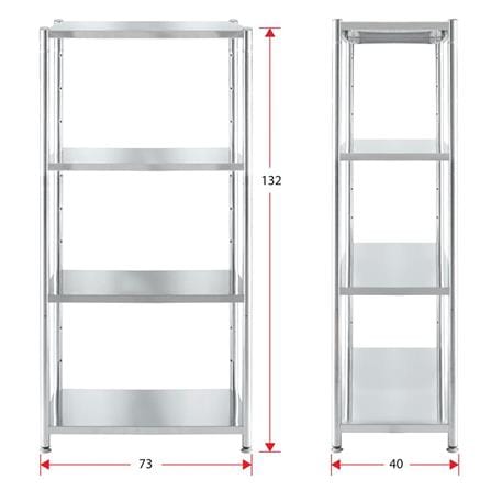 4-TIER SHELVING UNIT QLINE MS-706 STAINLESS STEEL [EXCLUSIVE FROM HOMEPRO THAILAND]