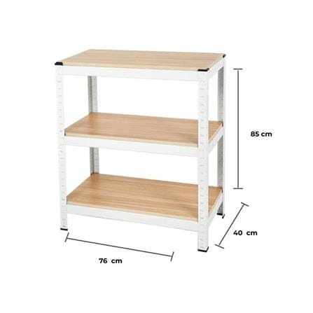 3-TIER SHELVING UNIT FURDINI ZIR WHITE/LIGHT WOOD PATTERN [EXCLUSIVE FROM HOMEPRO THAILAND]
