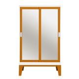WARDROBE WITH SLIDING MIRROR DOOR KIOSK WD-05 ORANGE [EXCLUSIVE FROM HOMEPRO THAILAND]