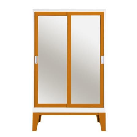 WARDROBE WITH SLIDING MIRROR DOOR KIOSK WD-05 ORANGE [EXCLUSIVE FROM HOMEPRO THAILAND]