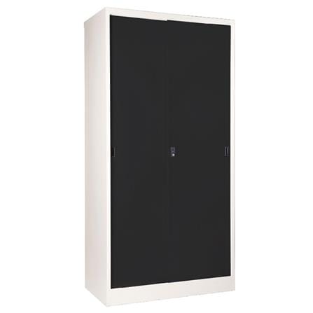 STORAGE CABINET WITH SLIDING DOORS KIOSK TM-90 WHITE/BLACK [EXCLUSIVE FROM HOMEPRO THAILAND]