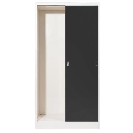 STORAGE CABINET WITH SLIDING DOORS KIOSK TM-90 WHITE/BLACK [EXCLUSIVE FROM HOMEPRO THAILAND]