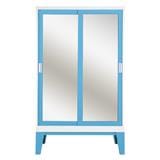 WARDROBE WITH SLIDING MIRROR DOORS KIOSK WD-05 LIGHT BLUE [EXCLUSIVE FROM HOMEPRO THAILAND]