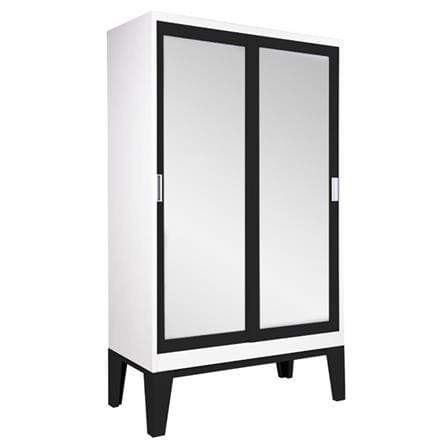 WARDROBE WITH SLIDING MIRROR DOOR KIOSK WD-05 BLACK [EXCLUSIVE FROM HOMEPRO THAILAND]