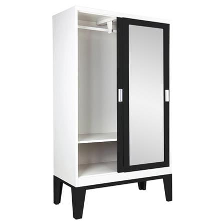 WARDROBE WITH SLIDING MIRROR DOOR KIOSK WD-05 BLACK [EXCLUSIVE FROM HOMEPRO THAILAND]